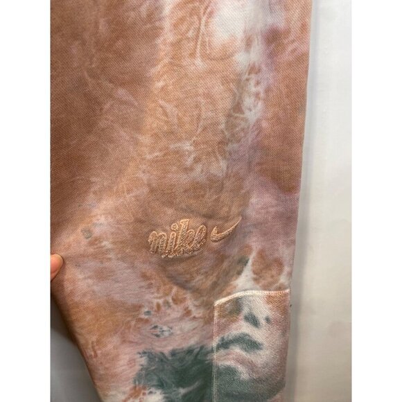 NIKE Small Pleated Reverse Dye Fleece Cuffed Sweatpants Pink Green GUC - Picture 4 of 9